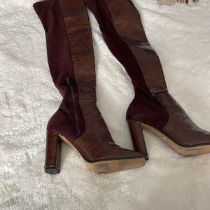 Aldo shoes dark brown over the knee